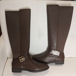 New Coach Womens Shoes Farrah Riding Boots, Sz 8 Dk Brown